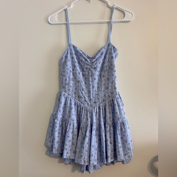 Altar’d State Blue Floral Ruffled Romper NWT - Picture 2 of 10